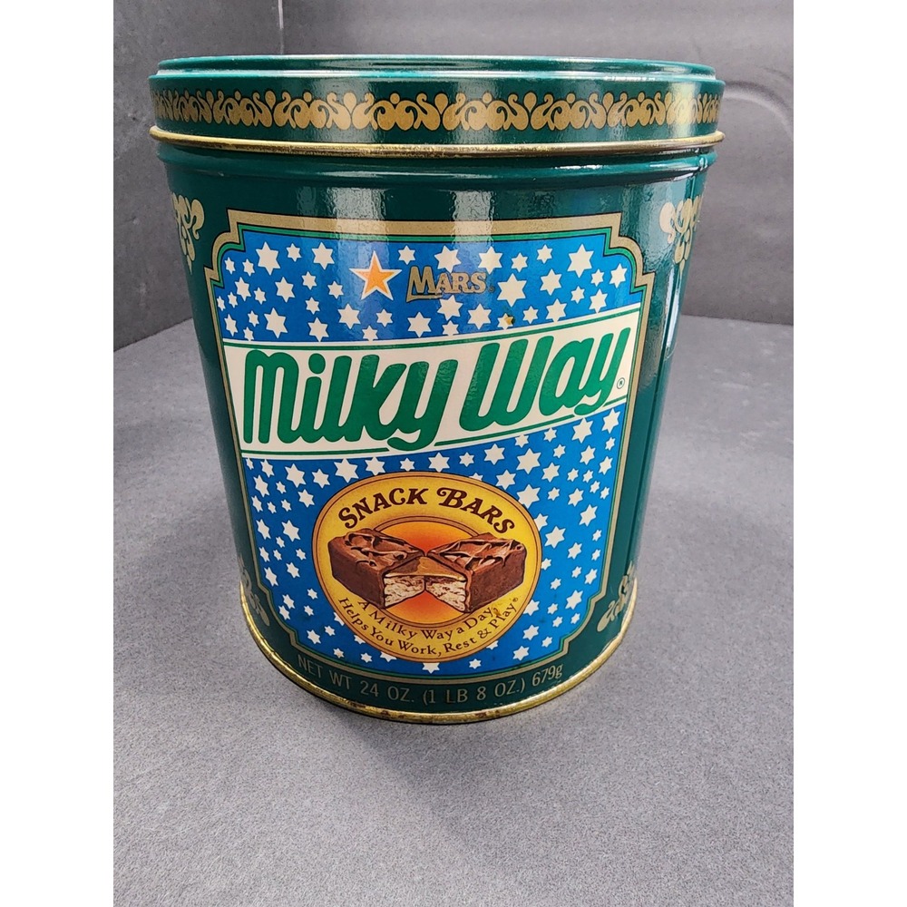 1989 Milky Way Vintage Antique Rustic Retro Decor‎ Storage Metal Box Tin Can T1